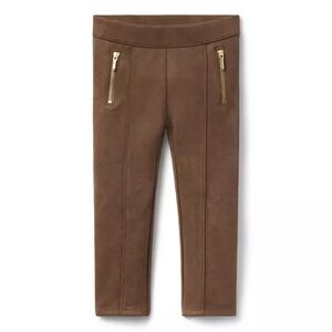 NEW Janie and Jack The Sueded Pant zipper detail Brown leggings 4T NWT